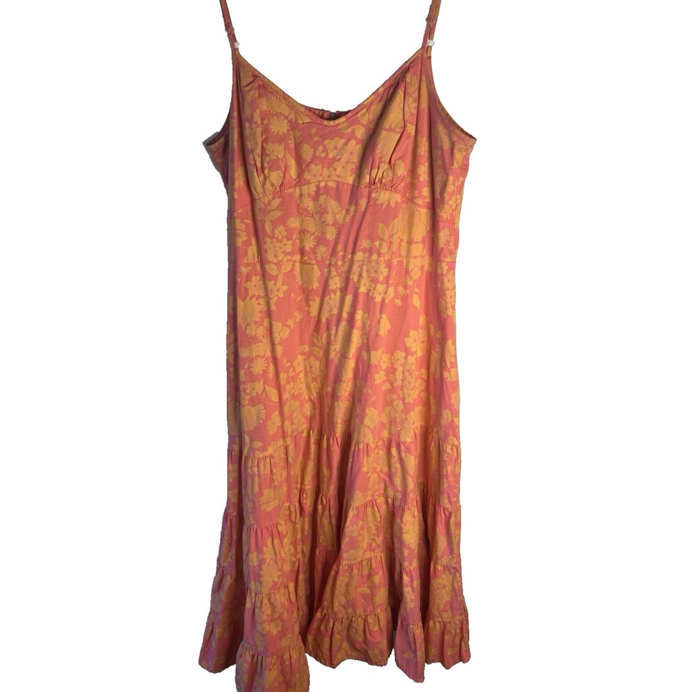 Vtg‎ Fresh Produce Maxi Floral Women Dress XL USA Boho Travel Natural Cotton